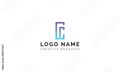 Minimalist geometric letter logo design with geometric minimalist gradient