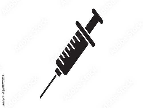 Black syringe icon a medical injection tool representing healthcare and vaccination procedures