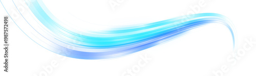 Canvas Print Cyan neon waves travel through curved speed paths