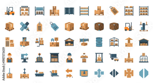 Warehouse and Logistics Icons Collection.
