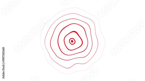Abstract red concentric circles pulsing animation, minimalist geometric motion background, for modern digital