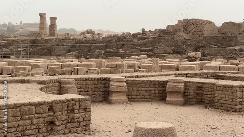 A view from the Temple of Khnum on Elephantine Island in Aswan, Egypt. The Temples of Satet and Anuket are also located in this area.