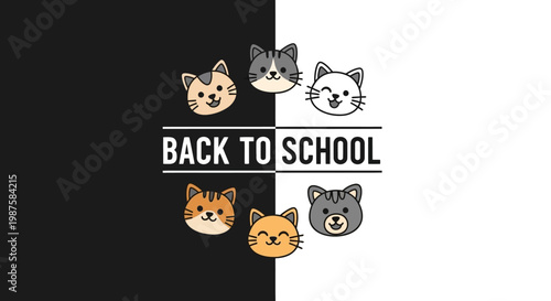 Cute animal faces back to school.