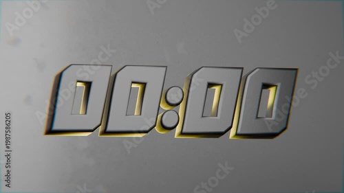 3d time ticker timer animation, textured background