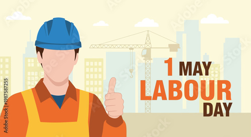 Celebrating international labour day a construction worker honors workers worldwide on may 1st