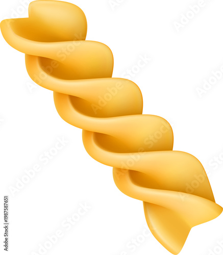 Realistic pasta, italian spaghetti, shells, farfalle and cavatappi. Italian cuisine dish, pasta types gemelli and penne vector illustration set. Macaroni types
