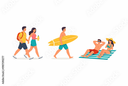 Young adults enjoying beach activities and leisure time