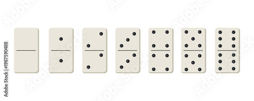 Dominoes chips set. Gambling. Stock Vector  