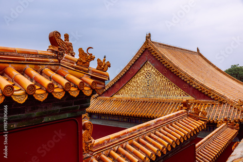 Summer Palace Roof Ornament Detail in Beijing China 