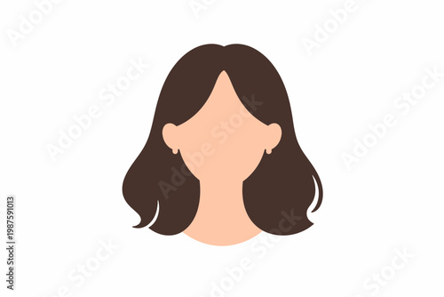 Illustration of a young caucasian female with brown hair and earrings