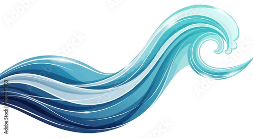 a blue wave on a white background.