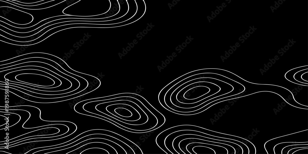 Fototapeta premium Minimalist topographic contour map abstract terrain pattern, modern vector style, elegant negative space.