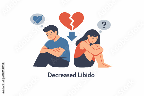 Couple struggling with decreased libido and relationship challenges