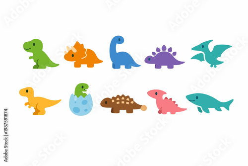 Colorful cartoon dinosaurs: fun illustrations of prehistoric creatures