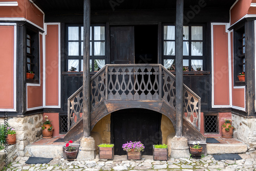 Street and old houses at historical town of Koprivshtitsa, Bulgaria