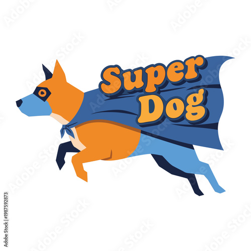 Super Dog in Blue Cape Running dog in cape running dog