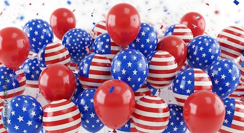 Patriotic usa celebration 4th of july memorial day veteran's day independence day balloons