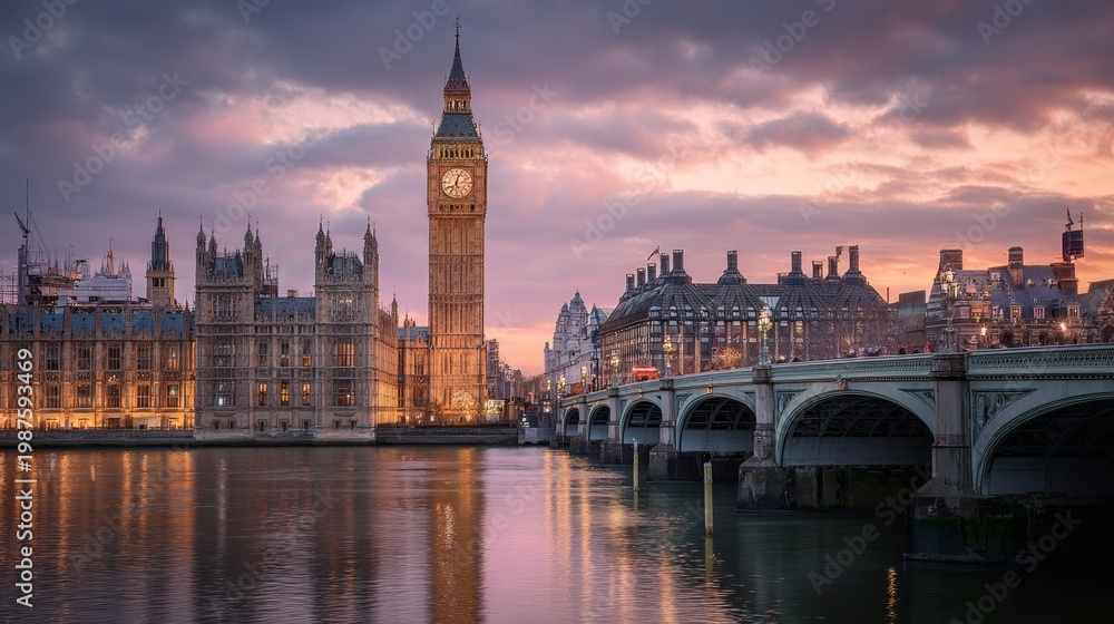 Fototapeta premium Big Ben and the Palace of Westminster in London.