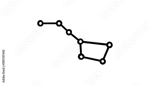 Big Dipper Constellation Vector Icon Illustration, Minimalist Flat Design of Ursa Major Stars Connected by Lines, Scalable AI-Generated Graphic for Astronomy, Astrology, and Zodiac Themes