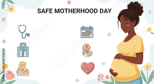 Pregnant woman celebrating Safe Motherhood Day.