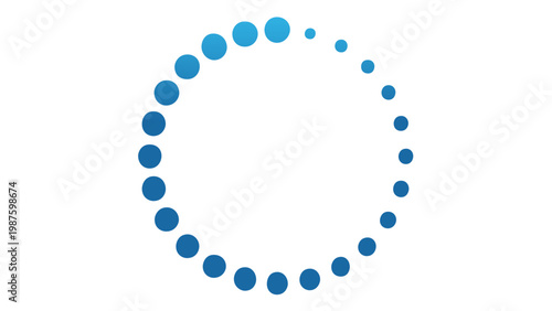 Blue circular loading progress bar vector icon illustration. Minimalist flat design for website buffering, data processing, and system updates. Scalable AI-generated graphic on white background.