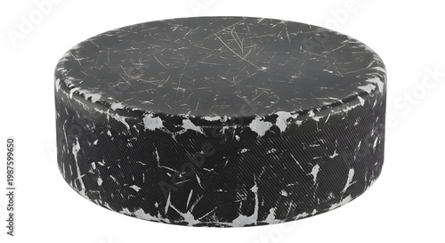 Black textured foam roller isolated on white background for fitness and recovery