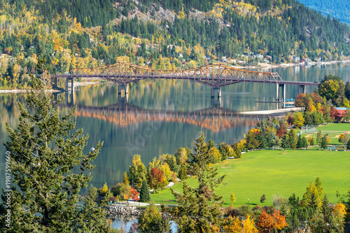 Big Orange Bridge Nelson Canada. The famous Big Orange Bridge crossing Kootenay Lake in Nelson BC, Canada.
