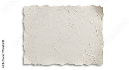 Crinkled white paper texture isolated on clean background for design
