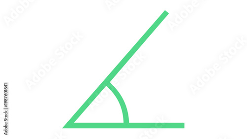 Minimalist blue and green gradient vector icon of a mathematical angle bracket symbol, clean geometric illustration for education, science, and technology design projects, scalable flat art.