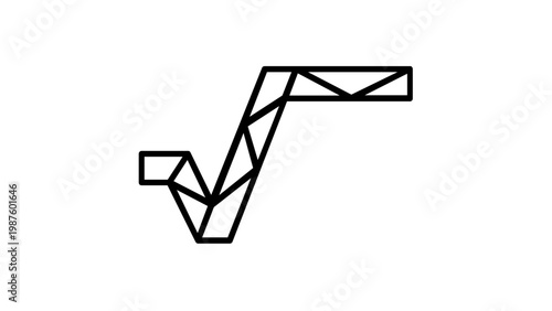 Geometric square root symbol vector illustration with a modern polygonal line art design. Minimalist radical sign icon for math, science, and education. Scalable AI-generated graphic element.