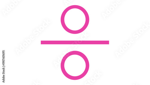 Division symbol vector icon with a modern orange to pink gradient finish. Minimalist flat design illustration for mathematics, education, school, and calculation. High-quality scalable graphic.