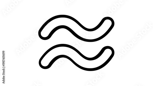 Approximately Equal To Mathematical Symbol Vector Icon Illustration. Minimalist Flat Line Art Design for Math, Science, and Education. Scalable AI-Generated Graphic for Digital and Print Media.