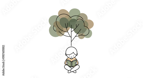 Person sitting with green balloons floating.