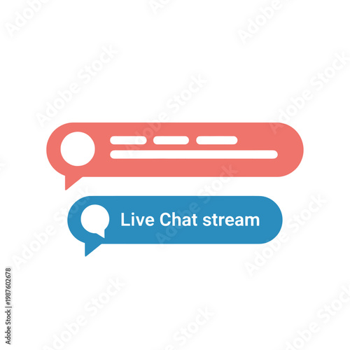 Live Chat Stream Bubbles: Communication and Online Conversation Icons