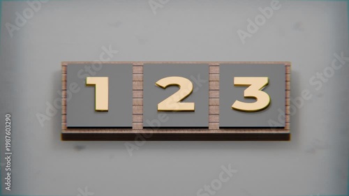 3d tiler ticker timer animation, textured background