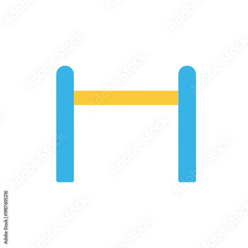 Simple abstract horizontal bar graphic design, blue and yellow clean vector