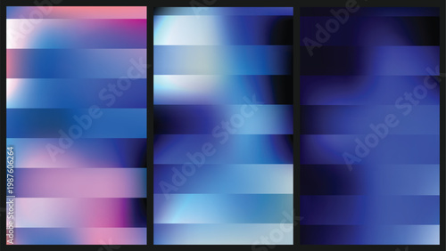 Abstract colorful backgrounds with blue and pink gradients and black borders  digital art
