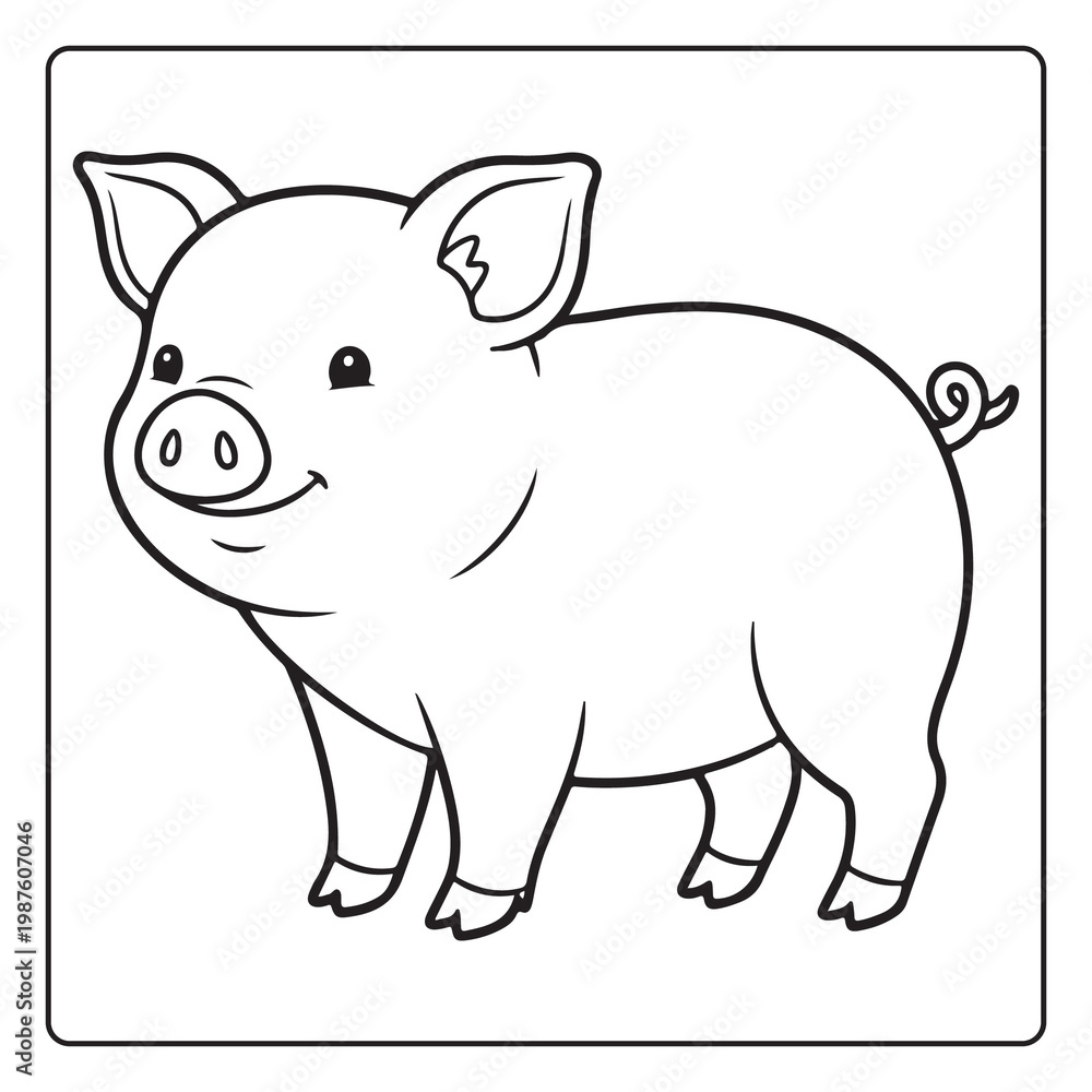Obraz premium Bold and easy coloring page for kids
