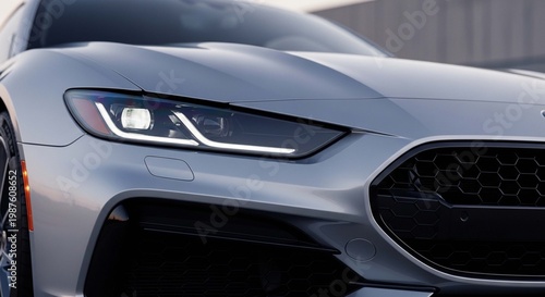 New sport car close up photo.