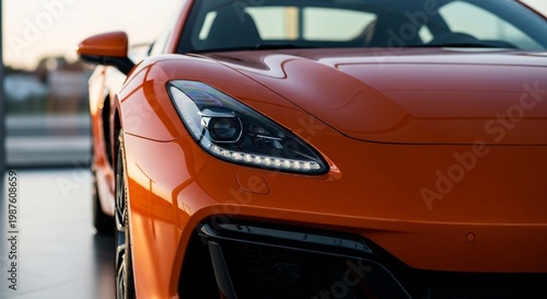 New sport car close up photo
