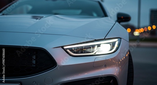 New sport car close up photo.