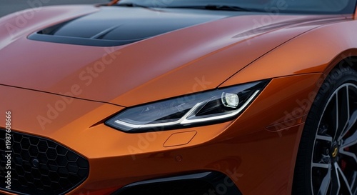 New sport car close up photo
