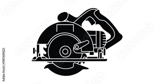 Photos Black silhouette illustration of a circular power saw tool