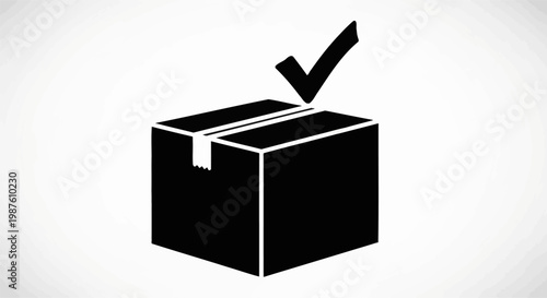 Black box with check mark on top.