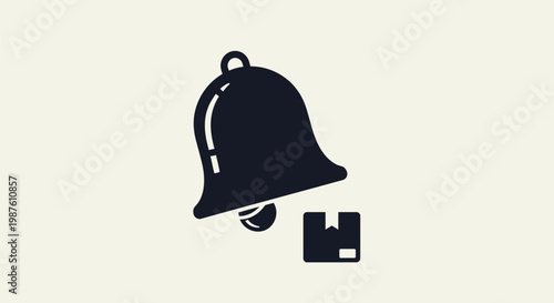 Black Bell With Clapper Ringing Alarm.