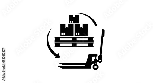 Forklift with pallet and boxes.