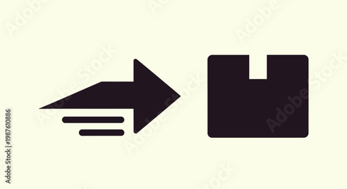 Black arrow pointing to square icon.