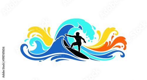 Man surfing on a wave board.