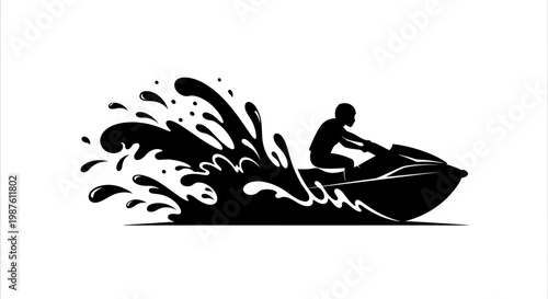 Person Riding a Jet Ski Boat.