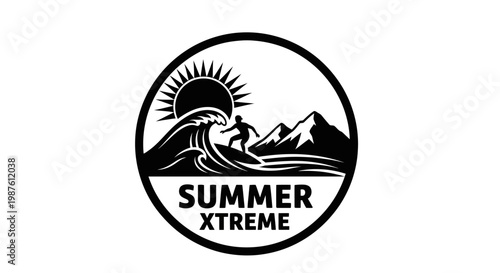Summer Xtreme Surfing Logo Design.